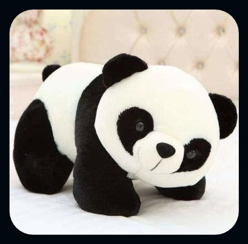 Zuku Cute Panda Stuffed Toy For kids foe Decoration  - 25 cm(Black)