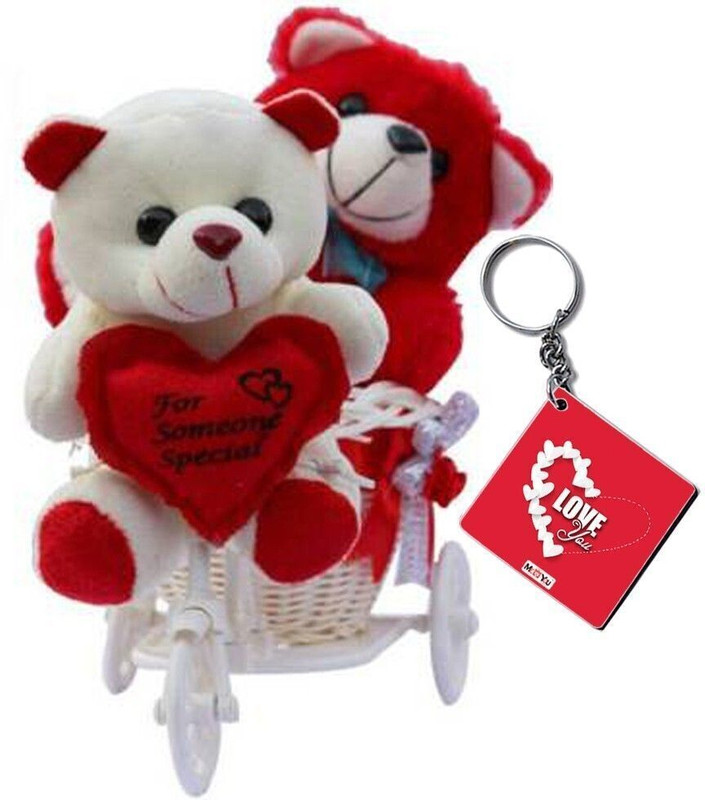 ME&YOU Romantic Cycle Teddy Return Gifts for Wife Girlfriend Sister On Birthday, Anniversary, Rakhi, Valentine's Day IZ18TRWCycle-001  - 16 cm(Multicolor)