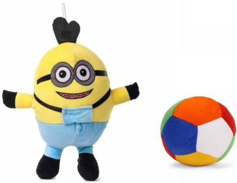 abhishek trading company Combo Pack of 2 cute soft toys for baby (Plush Ball, Minion)_ST  - 25 cm(Multicolor)