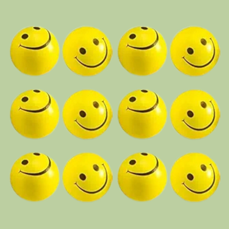 ShubhKraft Cute Smiley Stress Relief Ball for School Children, Office & Travel Use  - 2.5 inch(Yellow)