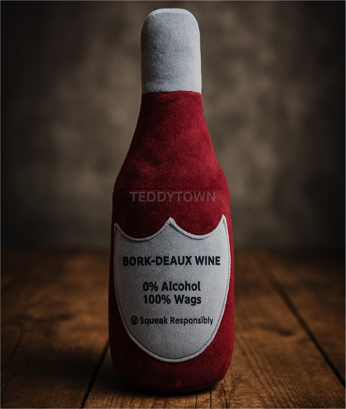 TEDDY TOWN Wine Bottle Dog Soft Toy - 25 cm(Maroon)
