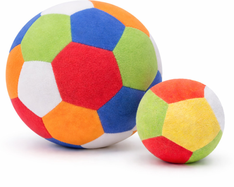 BLUNZA WORLD Soft Cotton Baby Ball Combo – Pack of 2 (20 cm Silent + 12 cm Rattle)  - 20 cm(Multicolor)