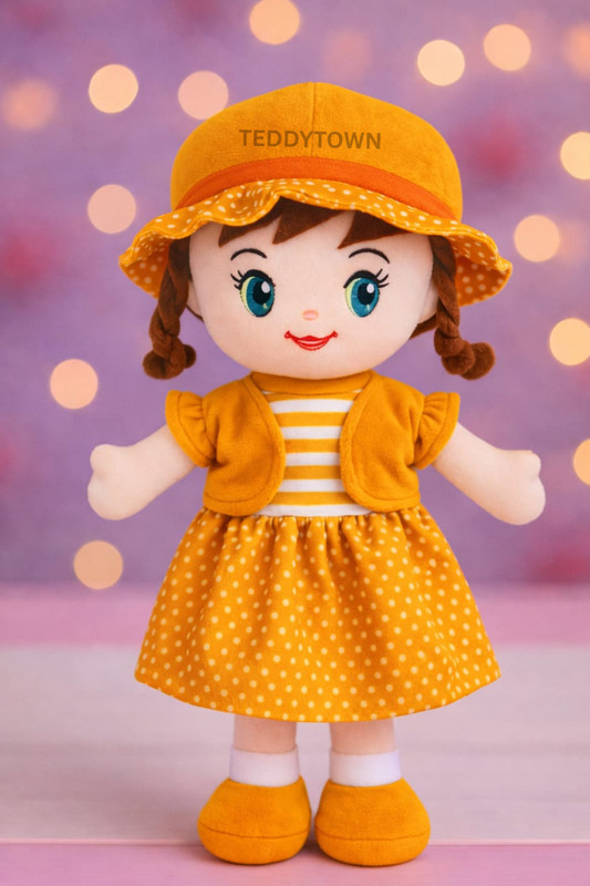 Teddytown Winky Doll Plush – Dark Yellow Sweetheart  - 40 cm(DARK YELLOW)