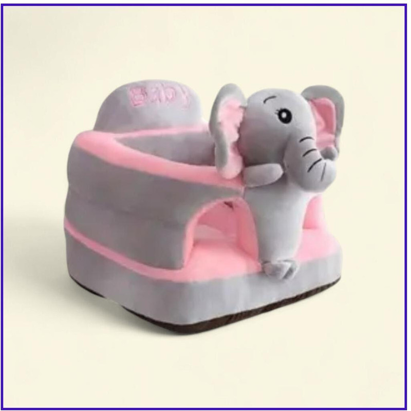 LittlePowz Sofa for Kids & Soft Plush Cushion Baby Sofa SeatROUND-GREY-PANGUIN-XC-01C - 34 cm(Multicolor)
