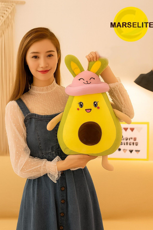 MARSELITE Super Soft - Cute Avocado Cushion - Stuffed Toy for All Age - 42 cm(Multicolor)