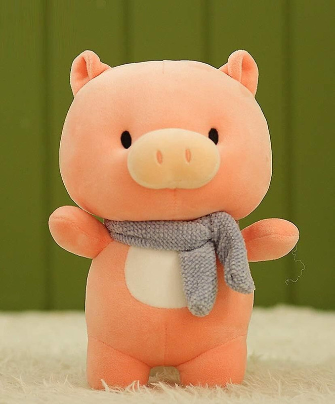 Daisy & Bubbles Plushie Scarf Pig Plush Toy For Kids - 30 cm(Pink)