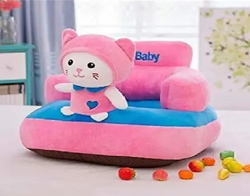 Kiddietown Kitty Sofa Seat Best gift for newborn kids, High quality soft teddy shape sofa - 45 cm(Pink)