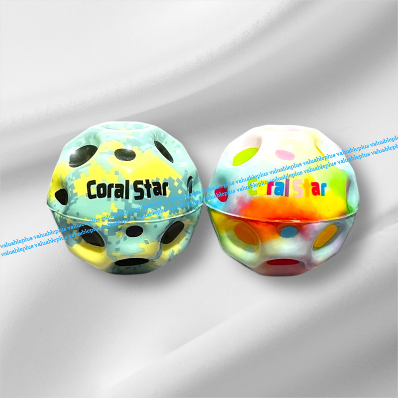 valuableplus 2 Pcs Super Bouncy Rubber Moon Ball Toy  - 7 cm(Multicolor)