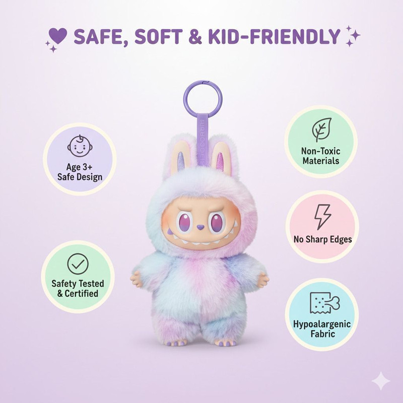 Have Fun Trending Labubu Toy – Random Color Cute Gift | Mystery Smile Edition Collectible - 17 cm(Multicolor)