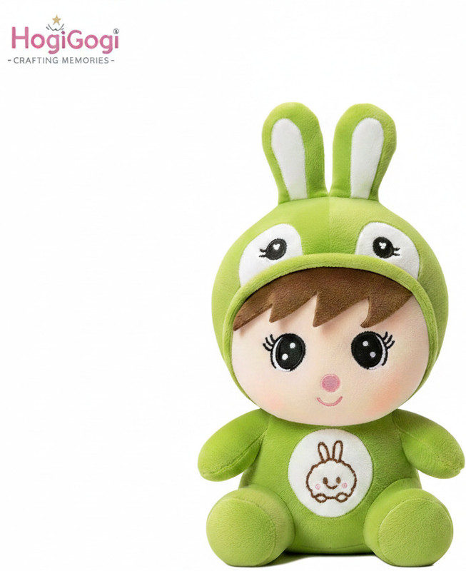 HoGiGoGi Cute Bunny Plush Toy - Ultra Soft & Cuddly Perfect gift for kids decor  - 26 cm(Green)