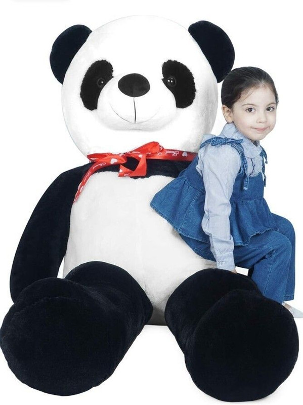 MasKa 6 Feet panda teddy bear stuffed toy plush birthday valantine day gift - 140 cm(Black, White)