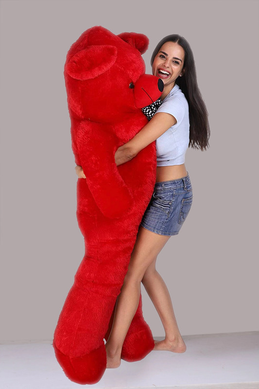 Os Retail 3 feet Stuffed Animals Plush Toy Doll for Girlfriend Children Pink (92 - 90 cm(Red)