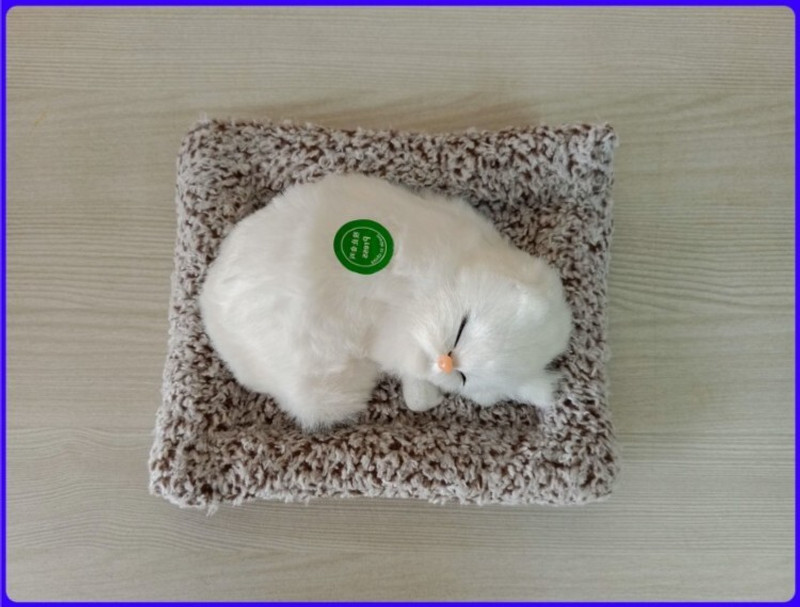 ATHRAVTOYS Neu Cute Cat Soft Plush Press Simulation Sound Animal Cute Cotton - 9 cm(White)