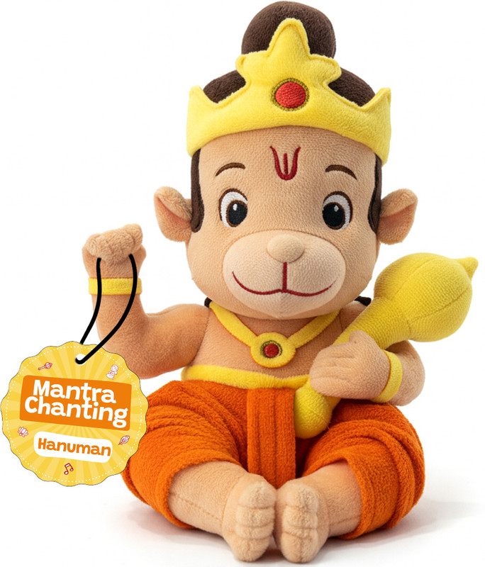 WonderBuddy Divine Mantra Chanting Baby Krishna Soft Toy with 8 Preloaded Mantras & Aartis  - 28 cm(Blue)