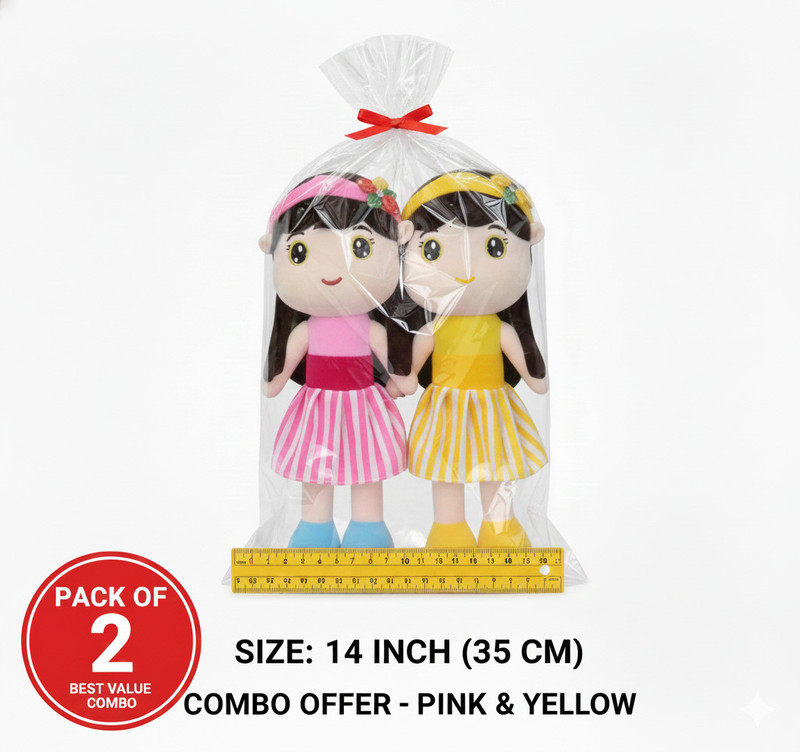 MPRI Premium 14-Inch Soft Plush Baby Doll (Pack of 2 | Extra Soft - 14 inch(Yellow)