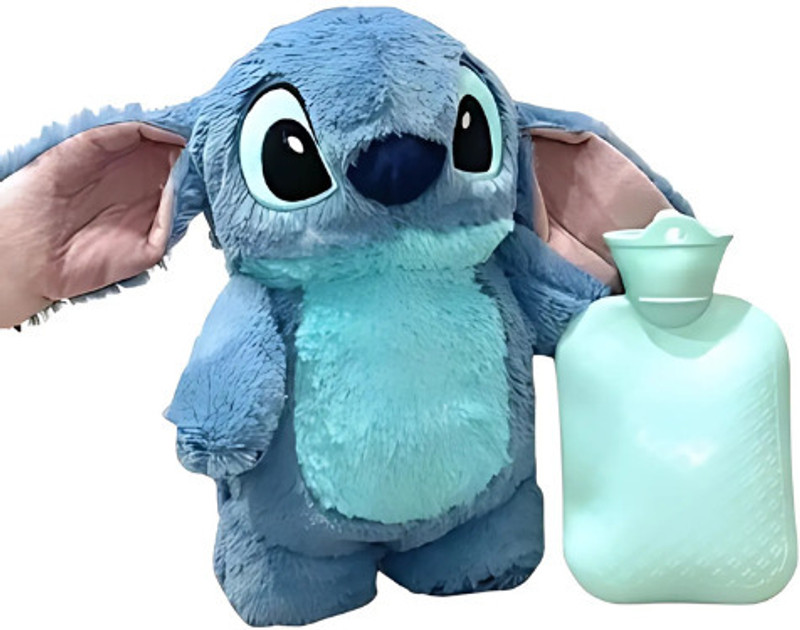 Feemie Stitch Soft teddy toy Hot Water Bag | Plush Toy With Heating bag, cramp relief - 30 cm(Multicolor)