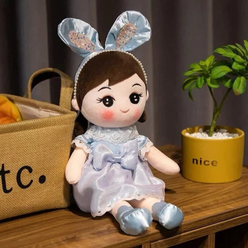 Teddy Daddy Plush Gliter Ear Doll Soft Toy  - 45 cm(Blue)