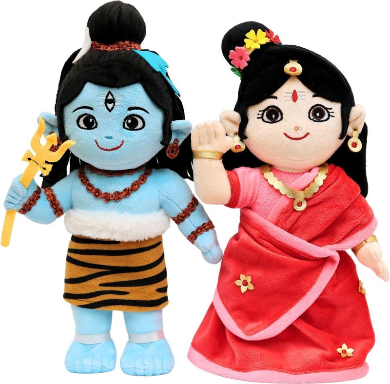 Panda's Box Baby Shiva & Parvati Duo Soft Plush Toys  - 30 cm(Multicolor)