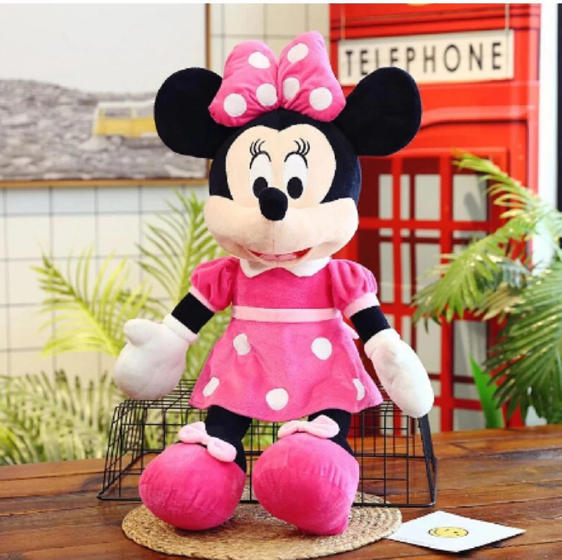 Saiak Minnie Mouse Teddy Stuffed Toys Giant size for kids - 50CM - 45 cm(Pink, Black)