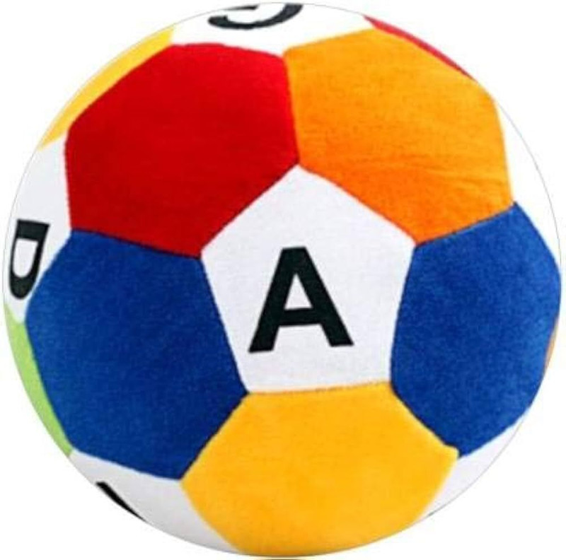 palushtoys Kids Soft Alphabet Learning Ball | Multicolor Educational Plush Football Toy  - 25 cm(Multicolor)