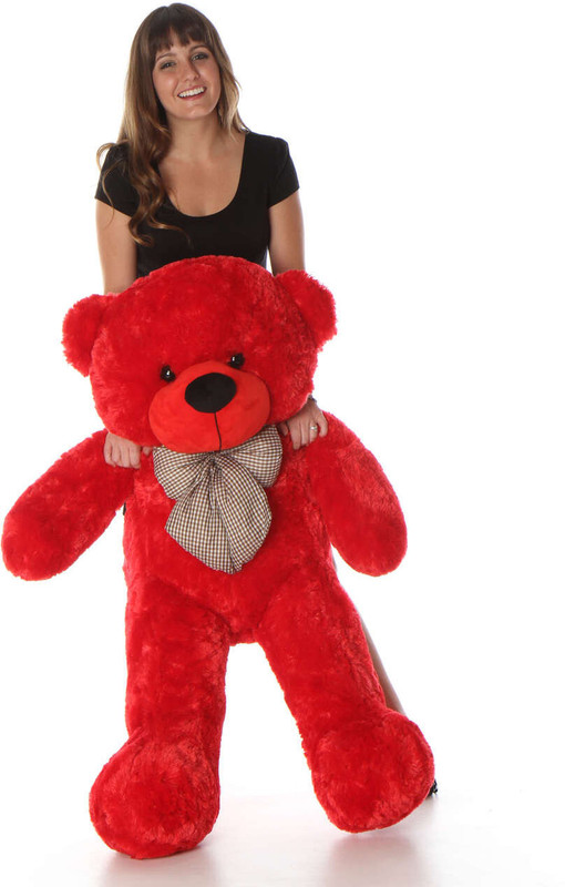 URSHREE Blue 3ft Teddy Bear" boasts plush azure fur and a charming stitched smile - 90.3 cm(Blue)