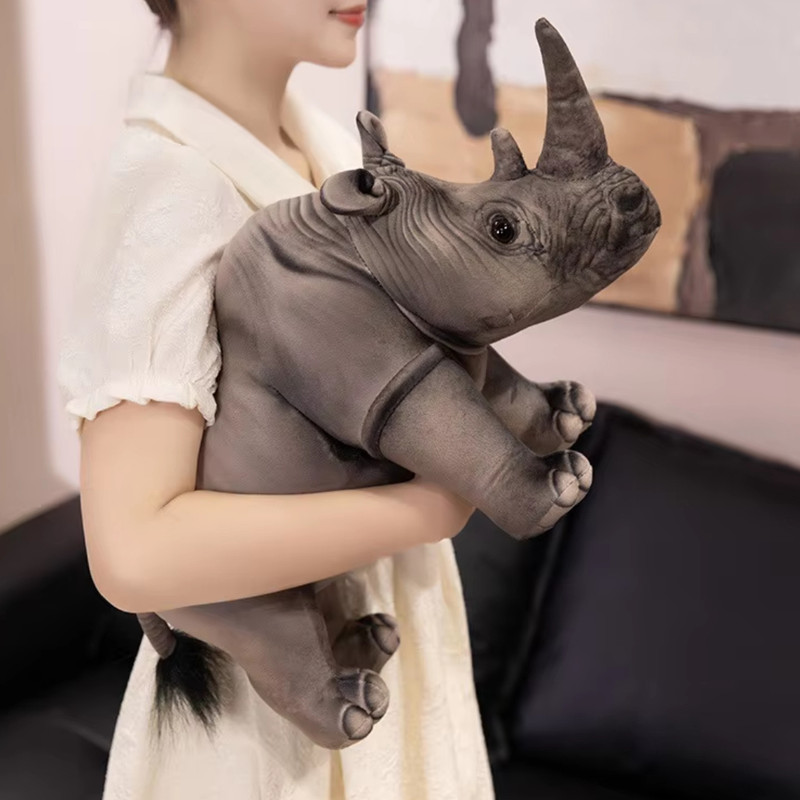 Cherubs Realistic Rhino Plush Toy – Ultra Soft, Lifelike & Huggable Stuffed Animal  - 40 cm(Brown)
