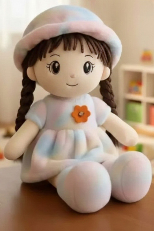 HoGiGoGi Tie-Dye Dress, Braided Hair - Sweet Companion Gift for Kids and Preschoolers - 45 cm(Multicolor)