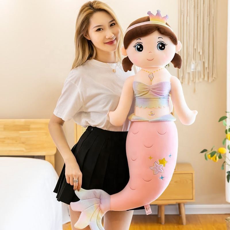 Cherubs Large Mermaid Plush Doll Soft & Cuddly Stuffed Toy for Kids Gift for Girls  - 90 cm(Multicolor)