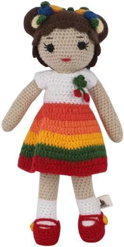 Loophoop Crochet Rainbow Doll Soft Handmade Toy  - 29 cm(Multicolor)