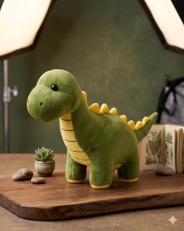 Panda's cave Cute Dinosaur Soft Toy for Kids | Plush Stuffed Animal Toy for Boys - 22 cm(Green)