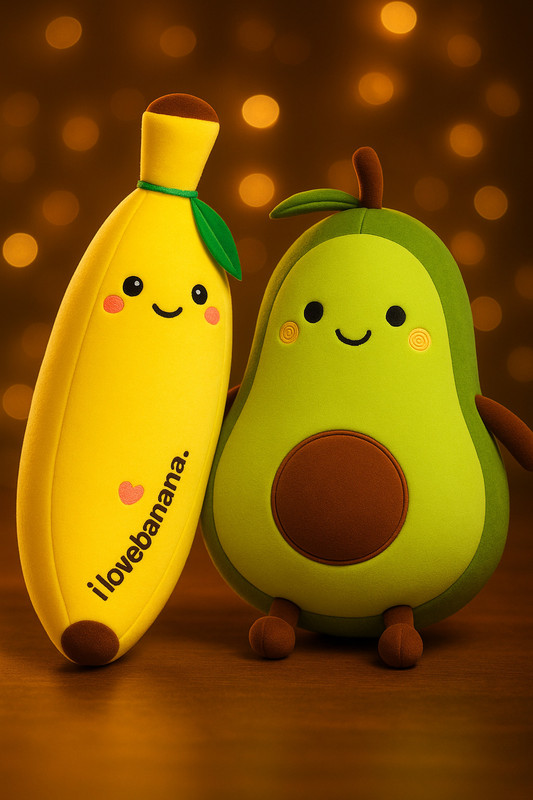 Osjs Combo of Banana & Avacado Huggable & Cuddly Gift for Kids, Girls, Boys - 35 cm(Green, Yellow)