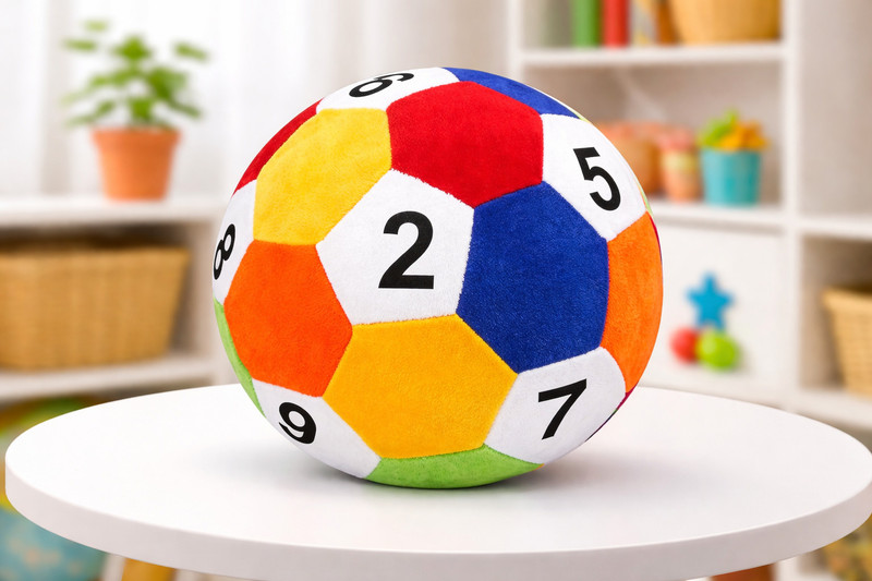 LushPals Numeric Soft Ball  - 10 cm(Multicolor)