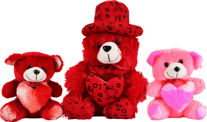 HAPPYLOTEDDY RED CAP TEDDY BEAR - 28 cm(Red)