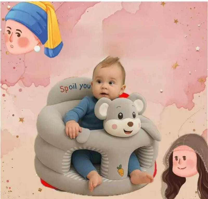 JASIL Kids Soft Plush Cushion Baby Sofa Seat Or Rocking Chair_XQ-18 - 35 cm(Grey)