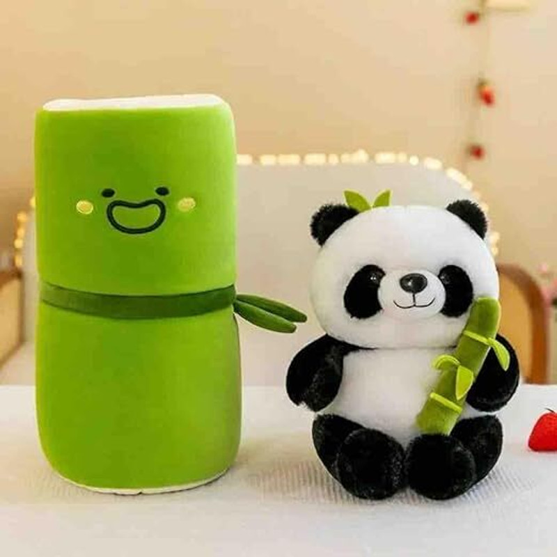 ASJS Bamboo Panda Teddy bear Kawaii Panda - Birthday (green)  - 10 cm(Green)