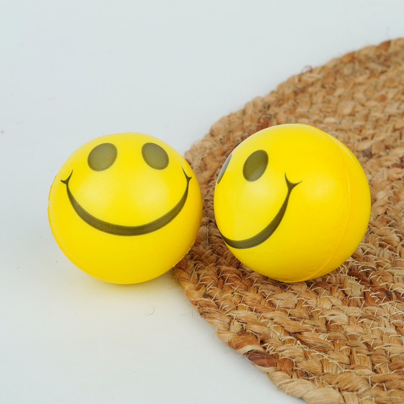 little toon Sponge Smiley Ball for Kids and Adults  - 7 cm(Yellow)