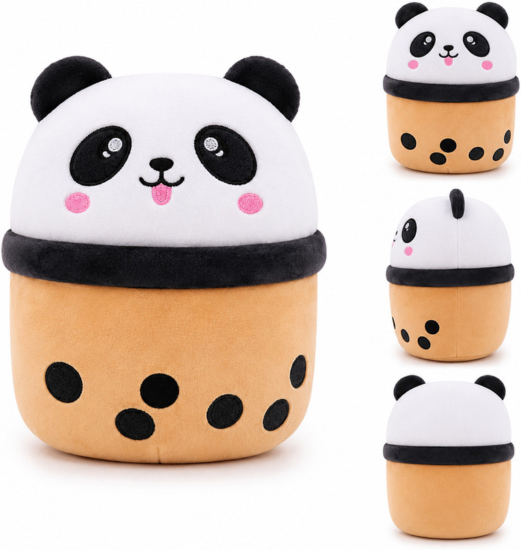 Lisbon Bubble Tea Soft Toy  - 10 cm(White, Grey)