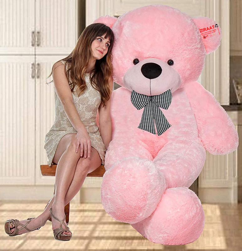 Ziraat KR SOFT TOYS LOVER teddy bear pink colors size 3 feet very soft teddy bear - 91 Cm (Pink) - 0.5 inch(Pink)
