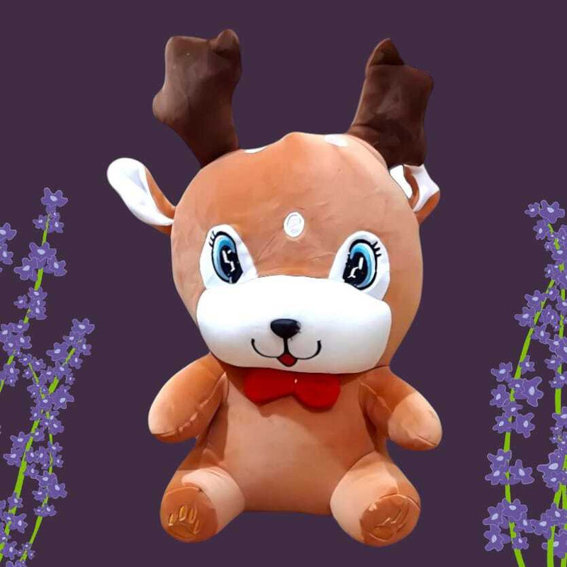 Luipui Cute Deer Plush Toy – Cute Jungle Animal Stuffed Toy for Kids & Gifting - 38 cm(Brown)