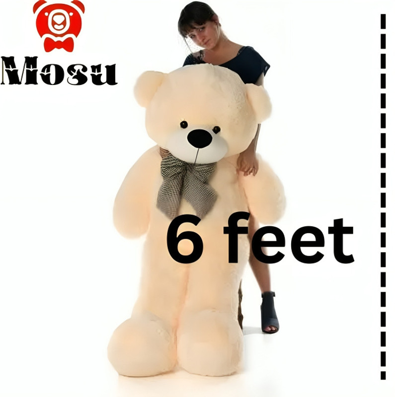 MOSU 6 feet long teddy bear for kids - 182 cm(Cream)