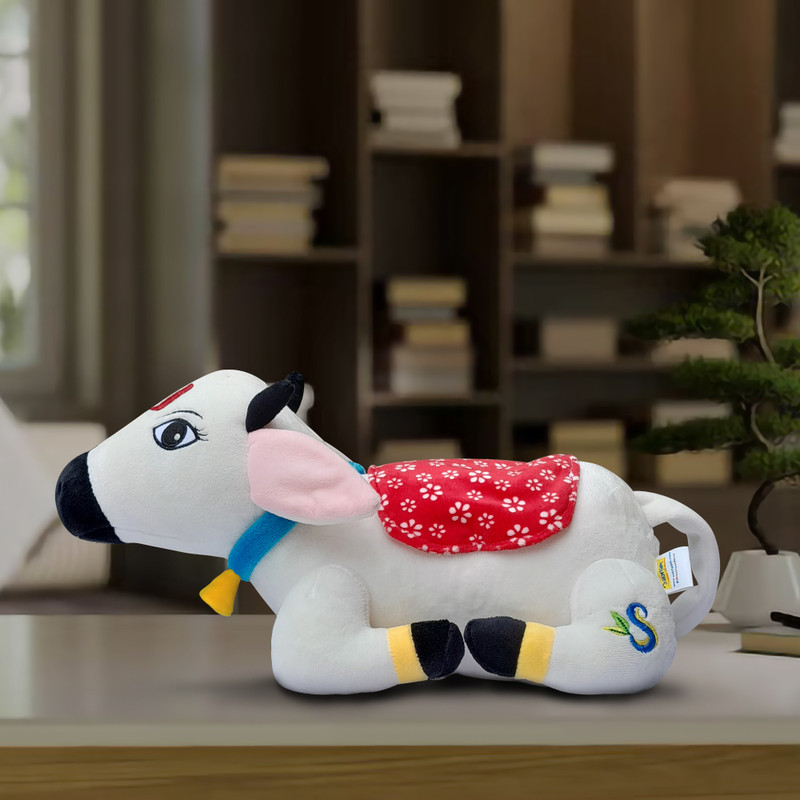 Sakhyam Surabhi Cow plush toy [Small]  - 11.5 inch(White)