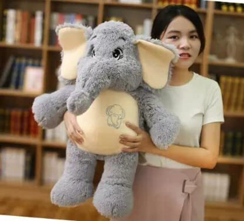 BestLook Elephant Soft Stuffed Plush Animal Toy for Kids and Birthdat Gift Toys - 35 cm(Grey)