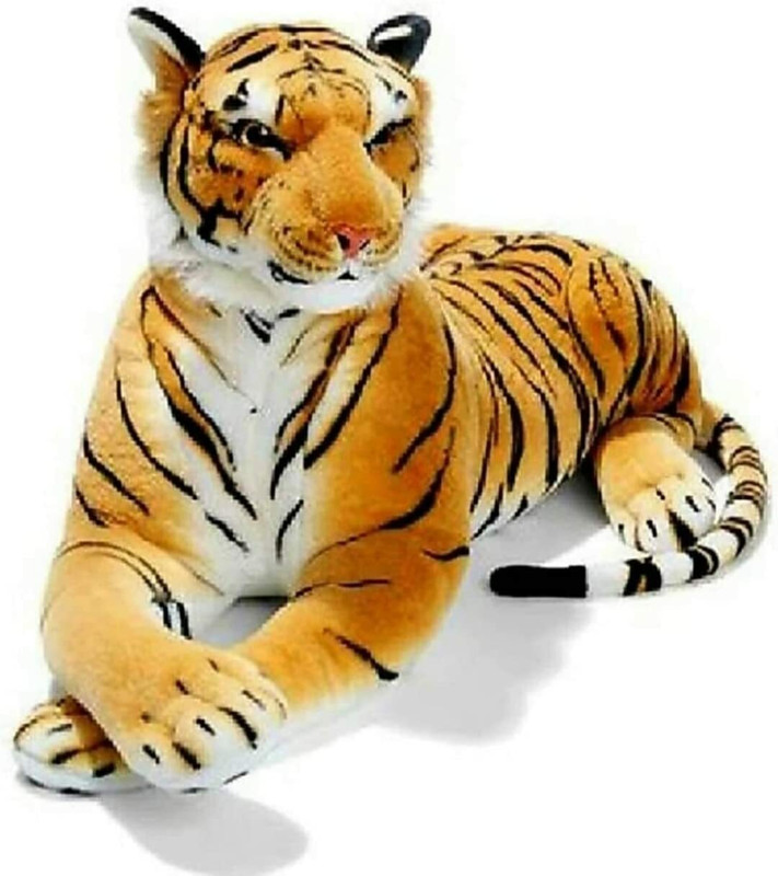 Patly Stuffed Tiger Wild Animal Organic Stuffed Animals Toys for kids  - 108 cm(Brown)