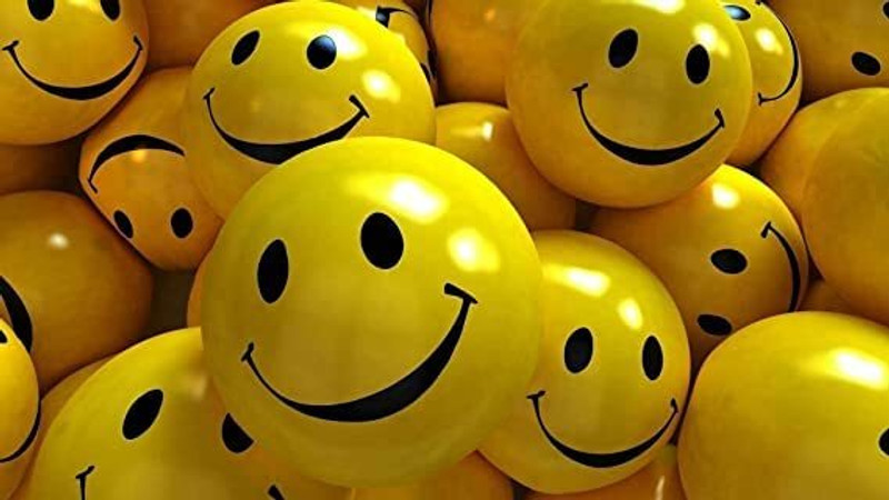 Taabar Yellow Emoji Happy Smiley Face Squeeze Sponge Balls  - 7 cm(Yellow)