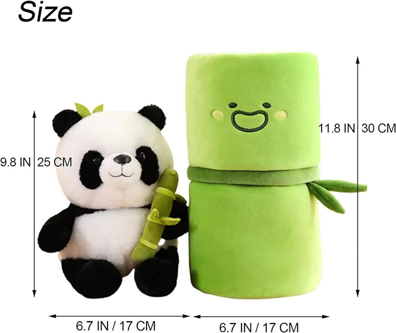 stuff tree Cute Panda Plush with Bamboo Soft and Huggable Teddy Bear Stuffed Animal Toy - 30 cm(Geen)