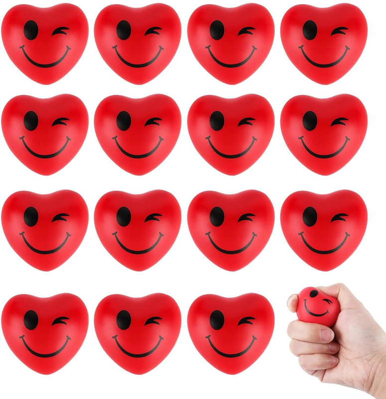 Mana 20 Pcs Heart Stress Balls Bulk Hearts Squeeze Ball for Stress  - 8 mm(20 Pcs Heart Stress Balls Bulk Hearts Squeeze Ball for Stress)