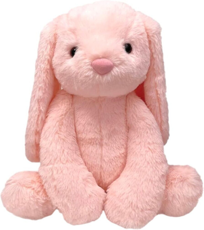 Toyingly Peach Bunny Soft Toy Stuffed Rabbit with Long Ears Hugging Cuddle Toy for Kids - 40 cm(Pink)