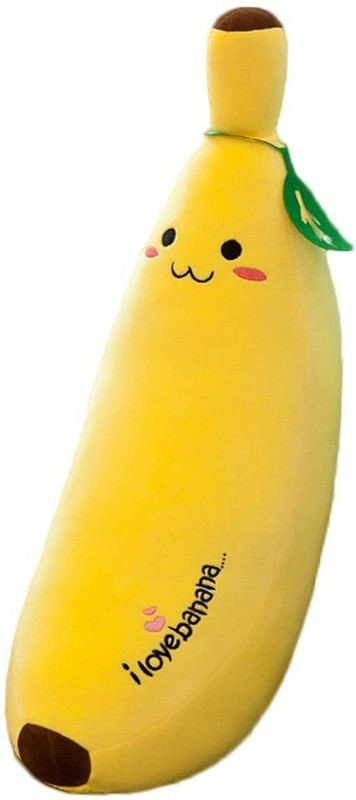 BestLook Plush Toys Banana Pillow Long Pillow Sleeping Doll Plush Cute Doll Boy Girl - 35 cm(Yellow)