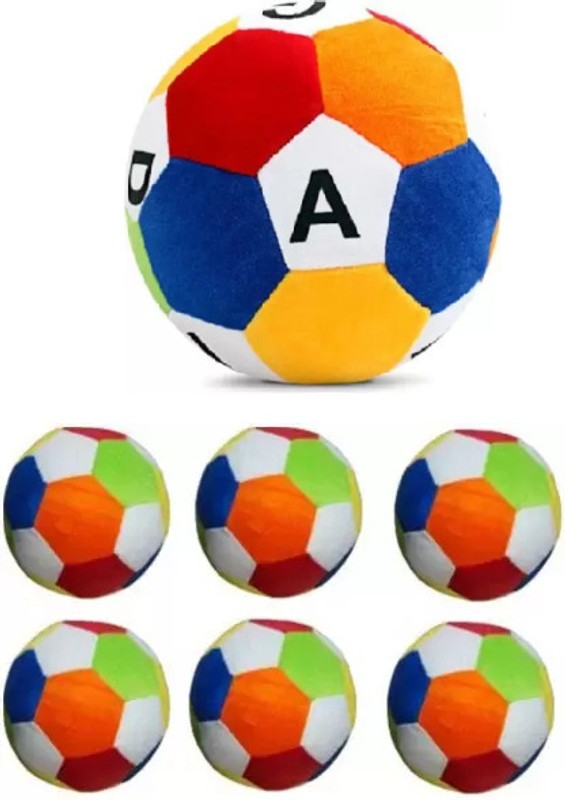 KPN New Best Quality Super Soft mini ball(6) & Football combo Toy for kids  - 25 cm(Multicolor)