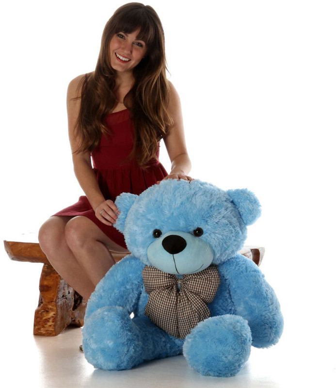 UTAAYAPI BEST BLUE TEDDY BEAR 3FT FLUFFY AND SOFT TEDDY BEAR - 90.4 cm(Blue)